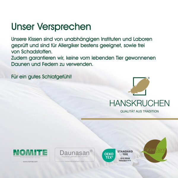 HANSKRUCHEN® Dreikammerkissen 80x80 cm