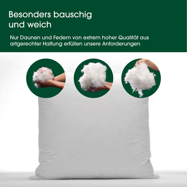 HANSKRUCHEN Daunenkissen Premium de Luxe 80x80 cm