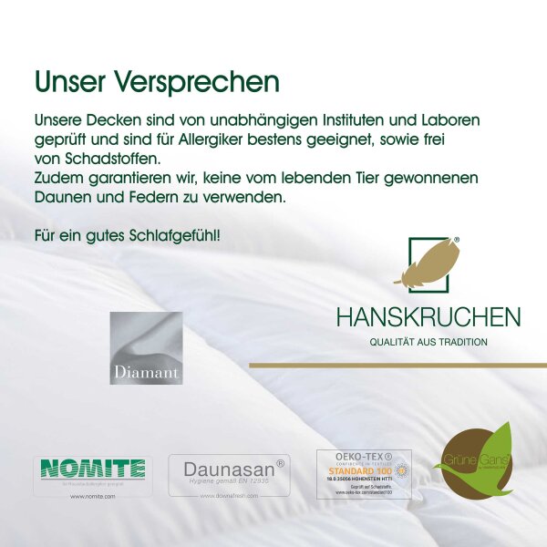 HANSKRUCHEN Daunendecke Diamant