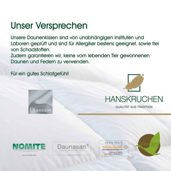 HANSKRUCHEN Daunenkissen Diamant