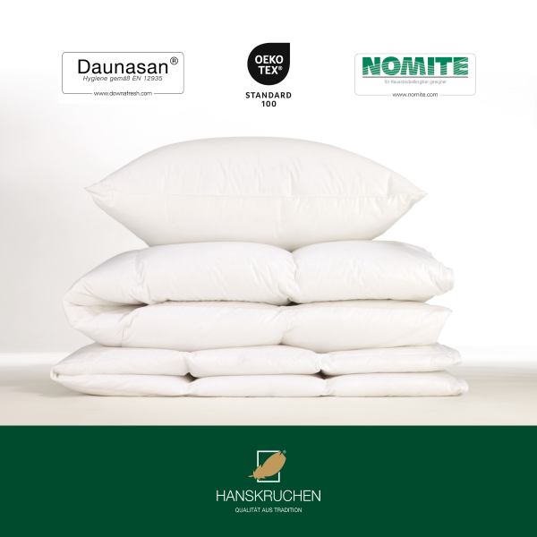 HANSKRUCHEN Daunenkissen Premium de Luxe 80×80 cm – 2er-Pack