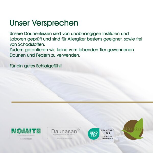 HANSKRUCHEN Daunenkissen Premium de Luxe