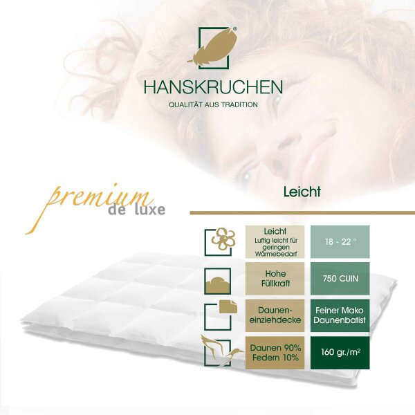 HANSKRUCHEN Daunendecke Premium de Luxe